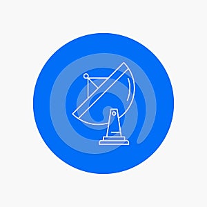satellite, antenna, radar, space, dish White Line Icon in Circle background. vector icon illustration