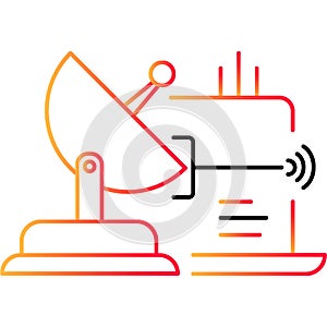 Satellite antenna remote control line icon vector