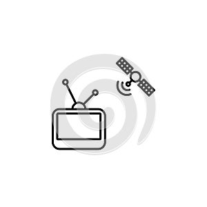 Satellite antenna TV icon. Element of satellite thin line icon