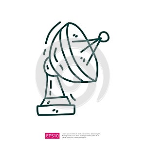 Satellite antenna vector doodle icon