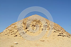 The satellite and the bent pyramids, Satellite one is located 55 meters south to the bent pyramid of king Sneferu, 26 meters in