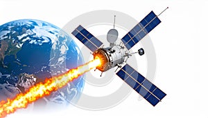 Satellite Burning Up in Earth's Atmosphere