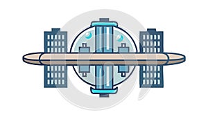 Satellite Communication Array, Global Network Technology, vector design Generative AI