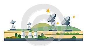 Satellite Communication Array Icon, Global Network, Space Tech, vector design Generative AI