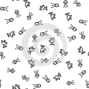 Satellite Communication Seamless Pattern Vector