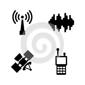 Satellite Connection. Simple Related Vector Icons