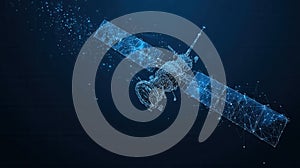 satellite in deep space glowing