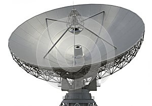Satellite Dish Antenna Against White Background Technology Image