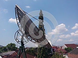 Satellite dish antenna, electronic equipment to capture TV broadcasts via satellite photo