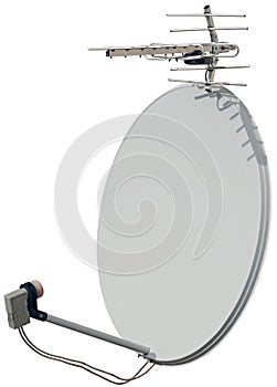 Satellite dish antenna isolated on white