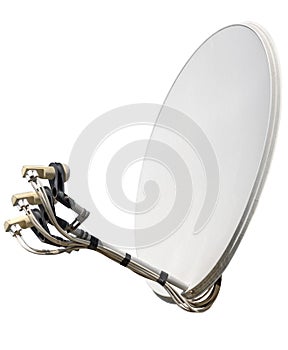 Satellite dish antenna isolated on white