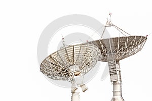 satellite dish antenna radar big size isolated on white background