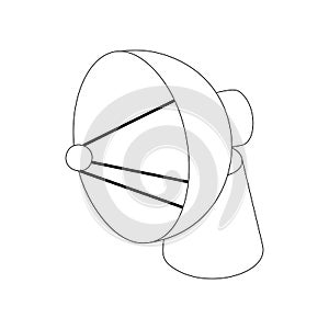 Satellite dish antenna radar icon