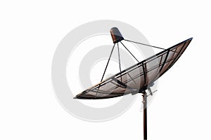 Satellite dish antenna radar isolated on white background