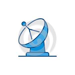 Satellite Dish or Antenna vector concept colored icon