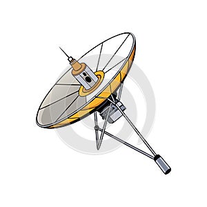 Satellite Dish Antenna Vector Illustration for Technology Concept