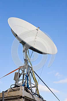 Satellite dish on a blue sky