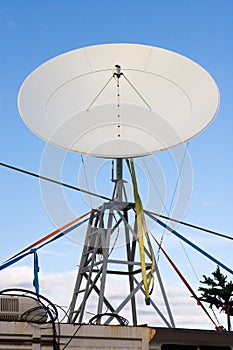 Satellite dish on a blue sky