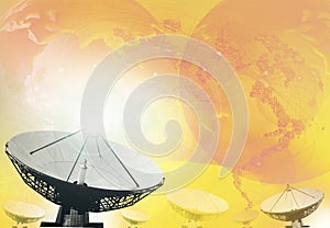Satellite dish broadcasting technology background