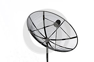 Satellite dish and cable communication technology network.