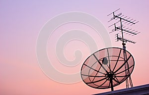 Satellite dish on Evening light