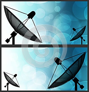 Satellite dish on global background