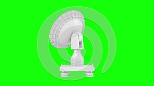 Satellite dish on green background. Isolated 3D illustration