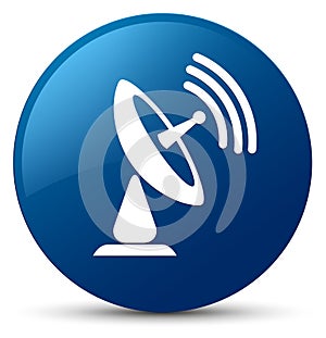 Satellite dish icon blue round button