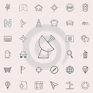 satellite dish icon. Detailed set of navigation icons. Premium quality graphic design sign. One of the collection icons for websit