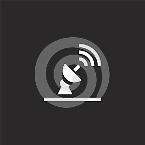 satellite dish icon. Filled satellite dish icon for website design and mobile, app development. satellite dish icon from filled