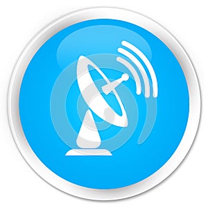 Satellite dish icon premium cyan blue round button