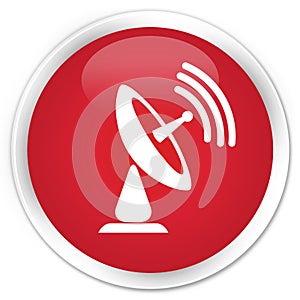 Satellite dish icon premium red round button