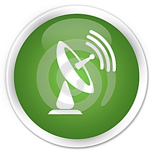 Satellite dish icon premium soft green round button