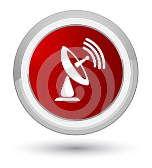 Satellite dish icon prime red round button