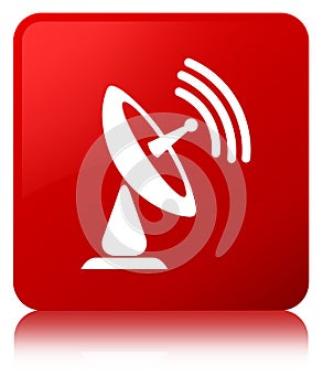 Satellite dish icon red square button