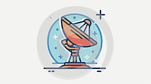 Modern Satellite Dish Icon for Communication Technology Concept