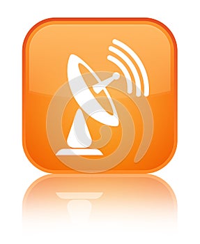 Satellite dish icon special orange square button
