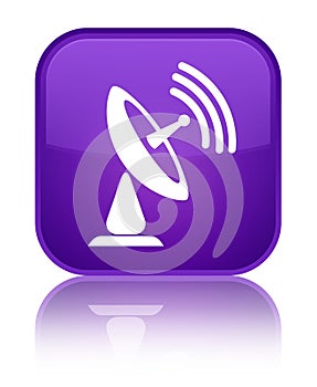 Satellite dish icon special purple square button