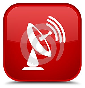 Satellite dish icon special red square button