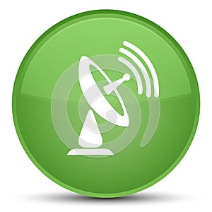Satellite dish icon special soft green round button