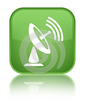 Satellite dish icon special soft green square button