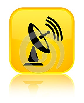 Satellite dish icon special yellow square button