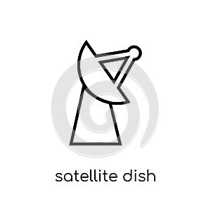 satellite dish icon. Trendy modern flat linear vector satellite