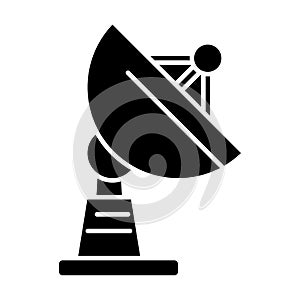 Satellite dish icon, vector illustration, black sign on isolated background