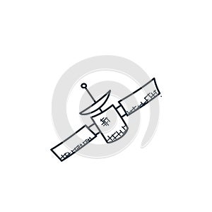 satellite dish icon vector from space and aircraft concept. Thin line illustration of satellite dish editable stroke. satellite