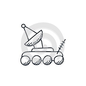 satellite dish icon vector from space and aircraft concept. Thin line illustration of satellite dish editable stroke. satellite