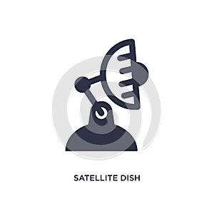 satellite dish icon on white background. Simple element illustration from communication concept