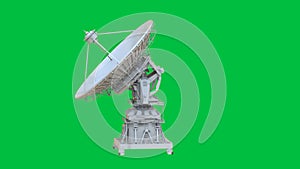 Satellite dish isolated on green screen