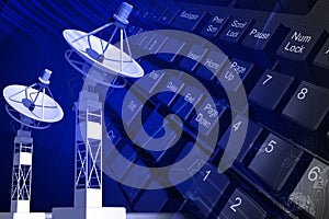 Satellite dish and key board