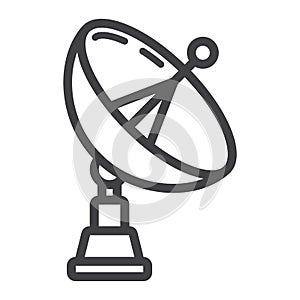 Satellite Dish line icon, antenna and radar